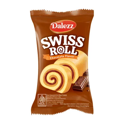 Dalezz Bolu Gulung Isi Krim Rasa Cokelat 28g