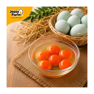 Telur Bebek Omega Mentah Tanpa Cangkang